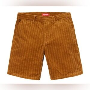 Supreme Corduroy Shorts Brown Tan Vertical Stripe‎ Men's Size 32